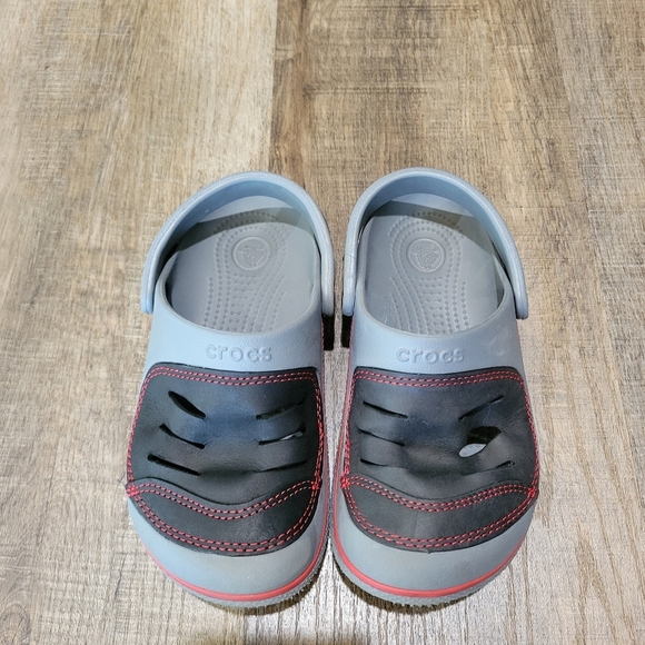 Crocs Kids' Gray and Black Clogs - Picture 2 of 8